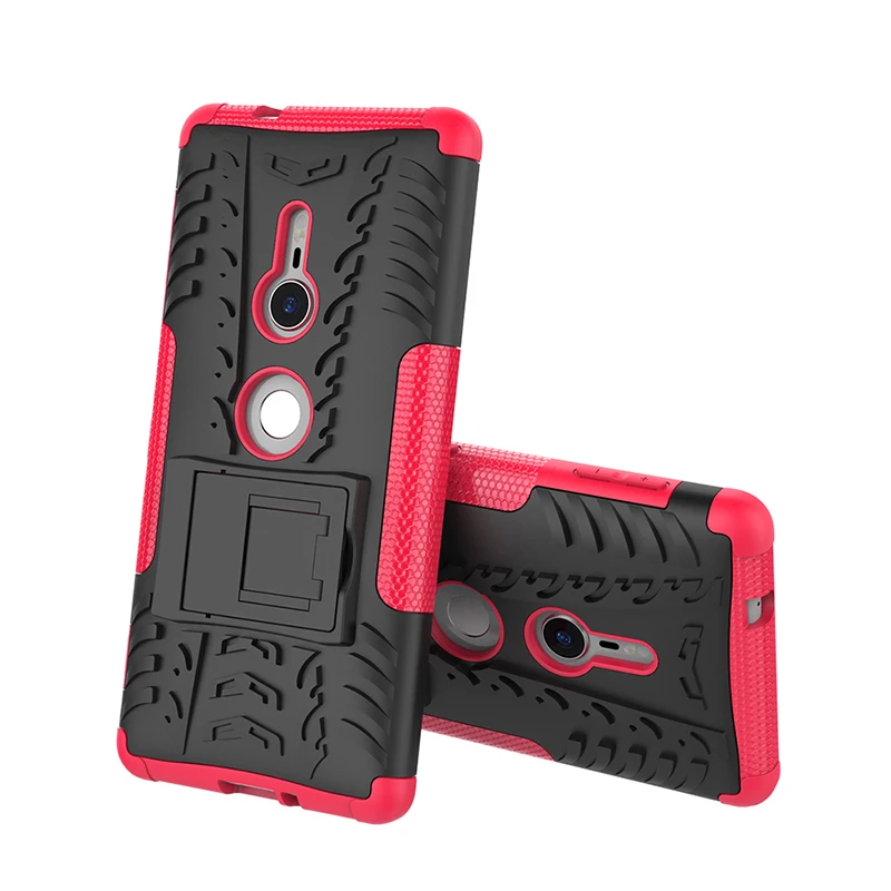 Kickstand Cover For Sony Xperia L1 L2 E5 C5 XA XA1 Ultra XA2 Plus XZ XZ1 Premium XZ2 Compact XZ3 Heavy Duty Rugged Armor Case    (14)