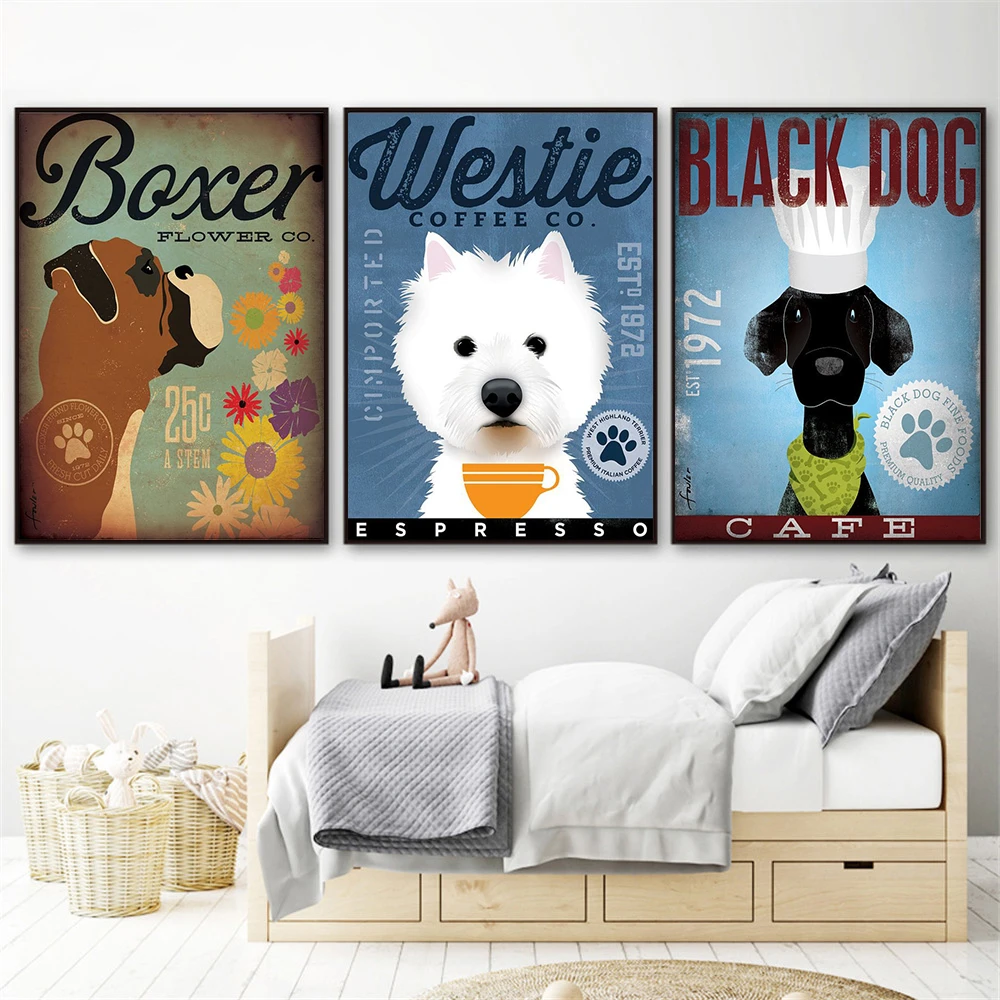 black dog wall art