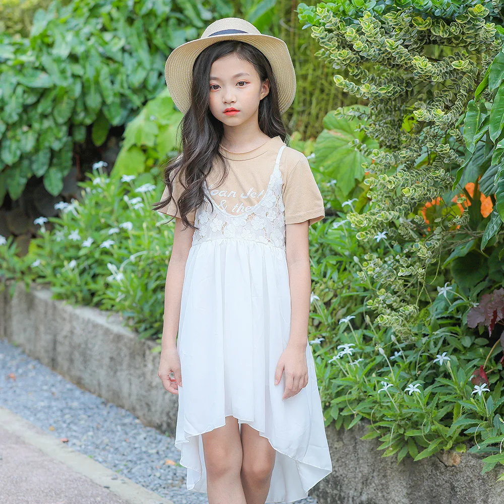 

2019 New Brand Baby Girls Princess Dress Baby Dress Children Chiffon Sling Dress + Shirt Toddler Summer Clothes Floral,#3866