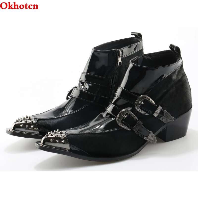black designer mens boots