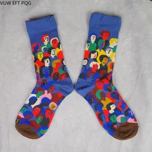 Мужские и wo мужские парные носки с абстрактным дизайном, носки в стиле хип-хоп, уличная мода, клетчатые персональные модные хлопковые носки