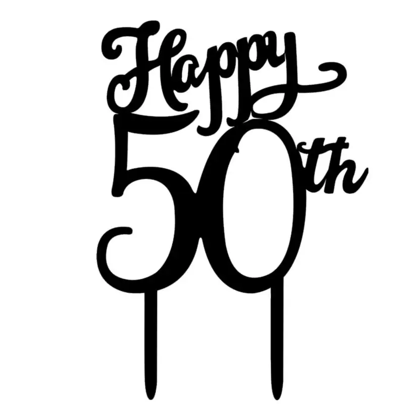 Happy 50th Birthday Cake Topper Acrylic 50th Cake Decoration Forbirthday Party Supplies-in Cake ...