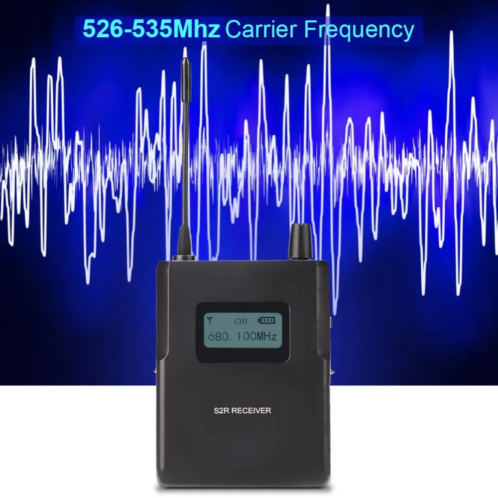 

High Sensitivity Antenna Wireless Stage Monitor 526-535Mhz Clear Sound Receiver Stage Monitor with earphone Mic for ANLEON S2-R