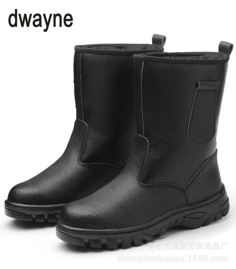 

2018 Winter Men Work Safety Shoes Steel Toe Warm Breathable Men's Casual Boots Puncture Proof Labor Insurance Black Shoes NO 47