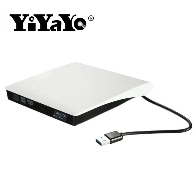 YiYaYo USB 3,0 Blu-Ray плеер DVD/BD-ROM CD/DVD RW горелка Писатель воспроизведение 3d фильм Внешний DVD привод портативный для Windows 10/MAC OS