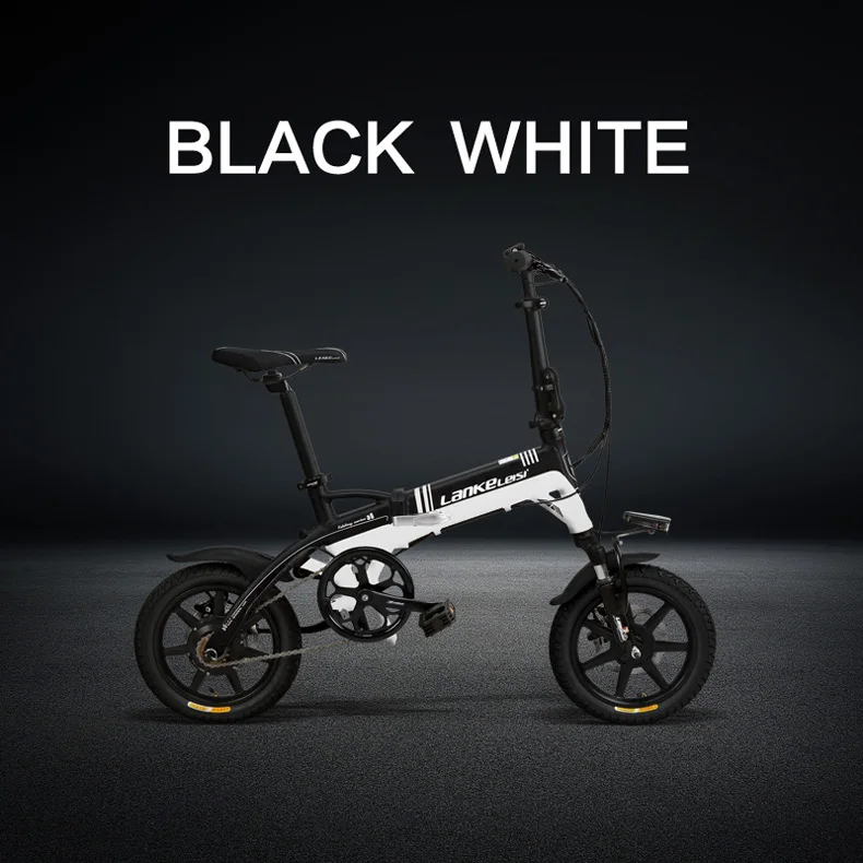 Clearance 14 Inches Folding Bicycle, Integrated Magnesium Alloy Rim, Front & Rear Disc Brake, Suspension Fork Electric Bike 17