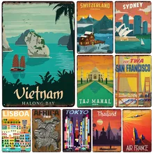 Горячая страна город металлические винтажные металлические вывески домашний декор винтажные оловянные вывески для паба домашние декоративные тарелки металлический знак настенная табличка металл