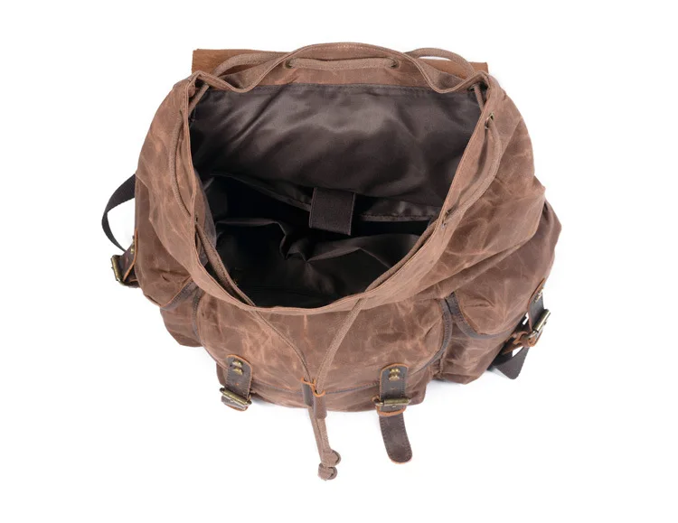 Large Capacity of Woosir Waterproof Canvas and Leather Backpack