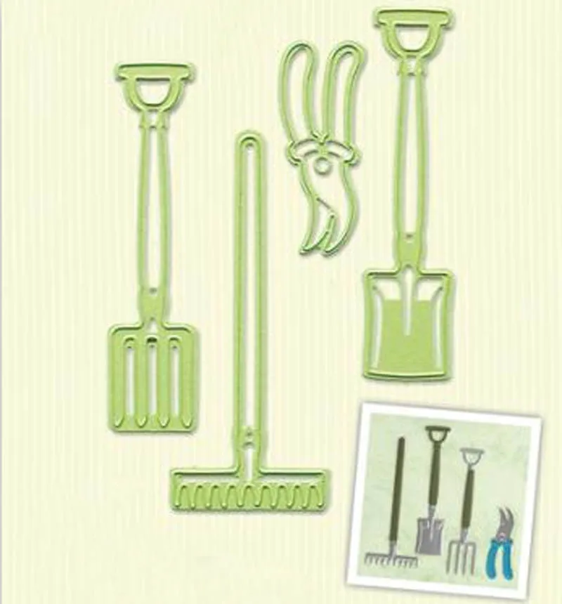 

Estel New Craft Embossing Cutting Dies 4pc Garden Tool Set Metal Steel Knife Mold Stencil For DIY Scrapbooking Paper/photo Cards