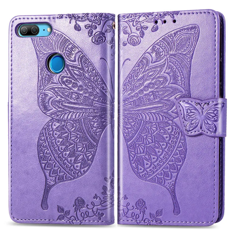 Huawei P Smart FIG-LX1 Case Soft Silicone Luxury 3D Butterfly Leather Wallet Flip Case For Huawei P Smart 5.65 Cover Leather Phone Case