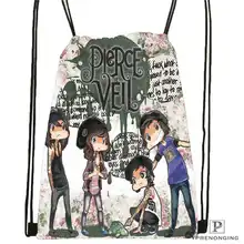 Custom Pierce-The-Veil@01- Drawstring Backpack Bag Cute Daypack Kids Satchel (Black Back) 31x40cm#180611-03-104