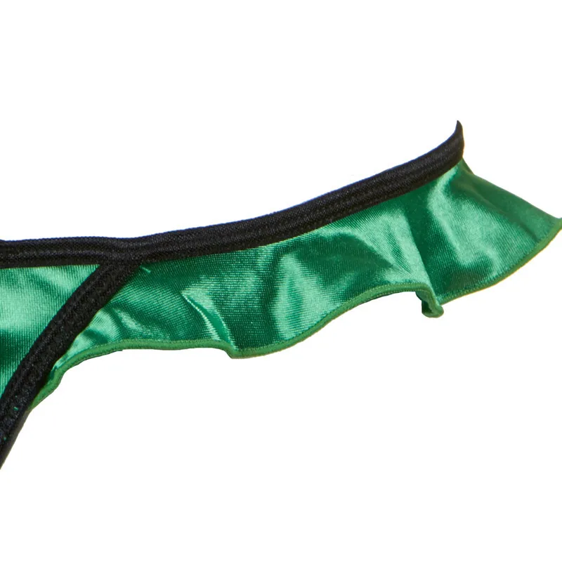Сексуальное женское белье с рюшами диски нижнее бельё для девочек, костюм, соблазнительное нижнее белье, открытый бюстгальтер тонкие прозрачные трусики с вырезом комплект женская ночная сорочка Для женщин Lenceria зеленый