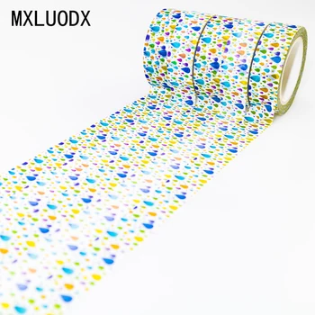 

Colored Raindrop Washi Masking Paper Tape Set Sticky Decorative Adhesive Tape DIY Decor Office Stationery Scrapbook 1PCS/Lot