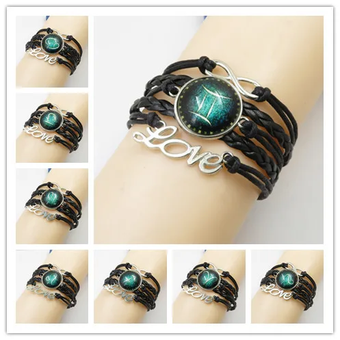 Geminis Fashion Jewelry Mens Triple Woven Leather Bracelet Color Reddish Brown