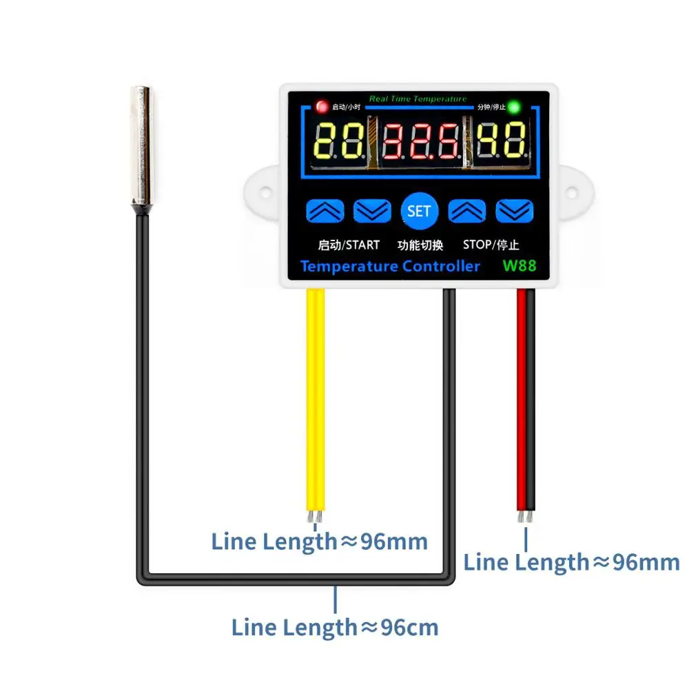 

W88 110V 220V Digital Thermostat Temperature Controller Thermoregulator for incubator Relay 10A Heating Cooling Control
