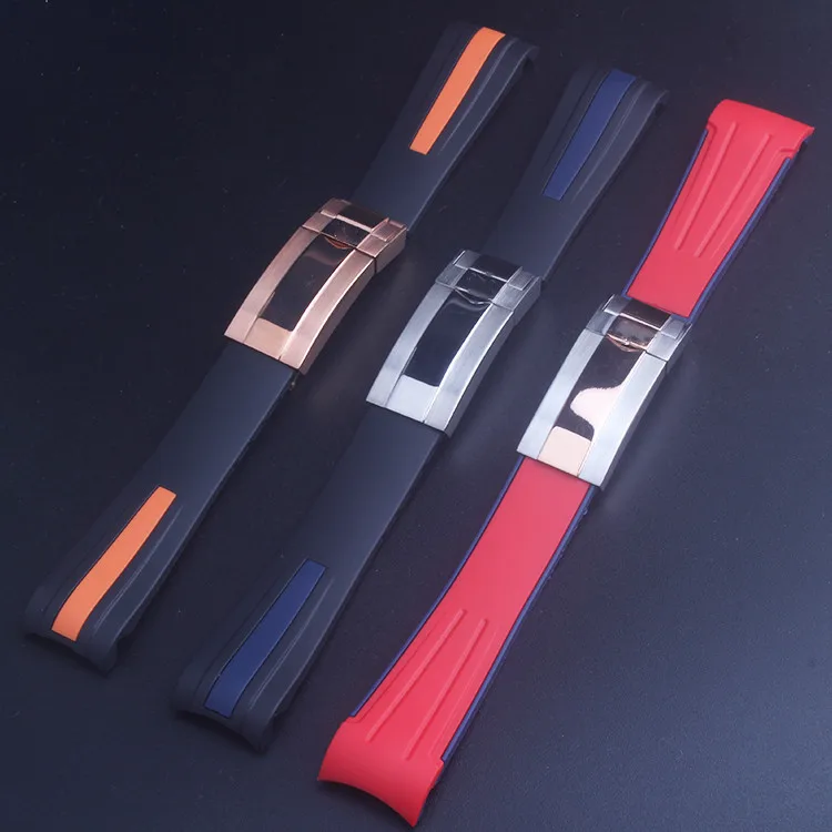 20mm 22mm Nature Silicone Rubber Watchband High Quality Watch Strap Special for Submariner Daytona GMT OYSTERFLEX Watch 126600