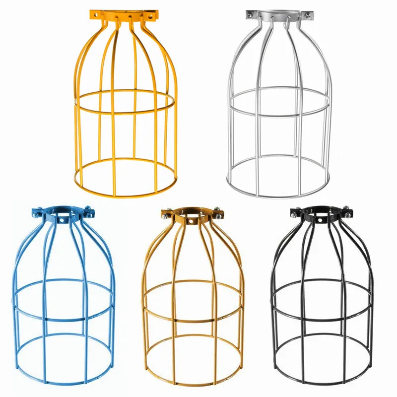 

Smuxi Lamp Covers Vintage Steel E27 Bulb Guard Clamp On Metal Lamp Cage Retro Trouble Light Industrial Pendant Lights