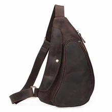 2016 New design vintage crazy horse genuine leather chest bags men messenger bags casual chest bags bolsa LI-1097