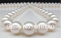 

001803 11MM NATURAL SOUTH SEA GENUINE WHITE PERFECT ROUND PEARL NECKLACE