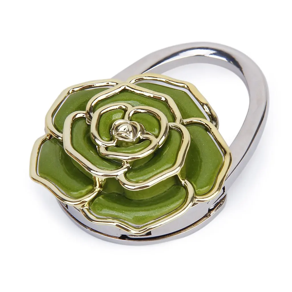 

SZ-LGFM-Folding Handbag/Purse/Bag Hanger Table Hook Hang Holder Rose Flower Shape