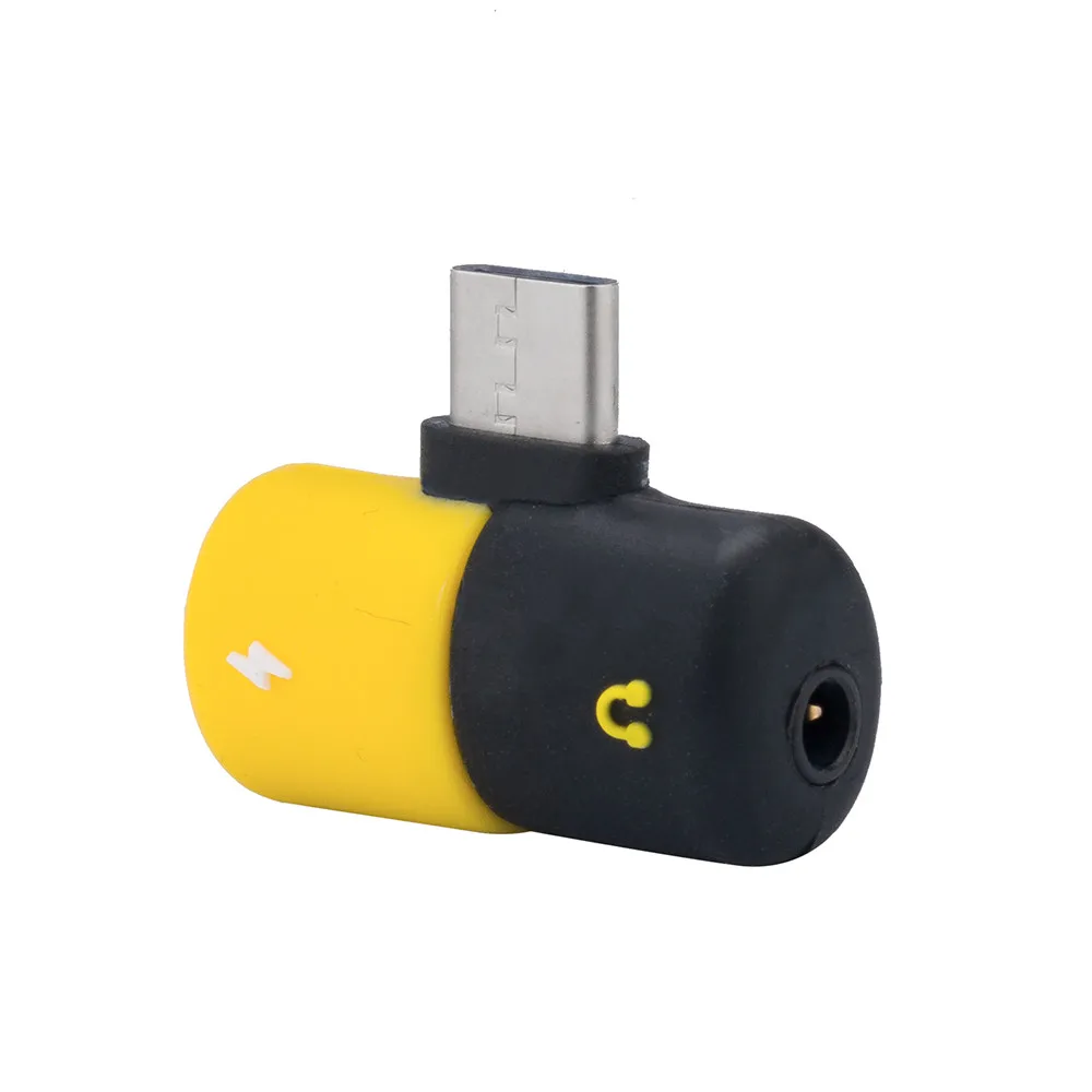 Капсула таблетки 2 в 1 Наушники Аксессуары зарядный кабель Тип c otg usb c до 3,5 мм Адаптер наушников Аудио зарядки сплиттер уха