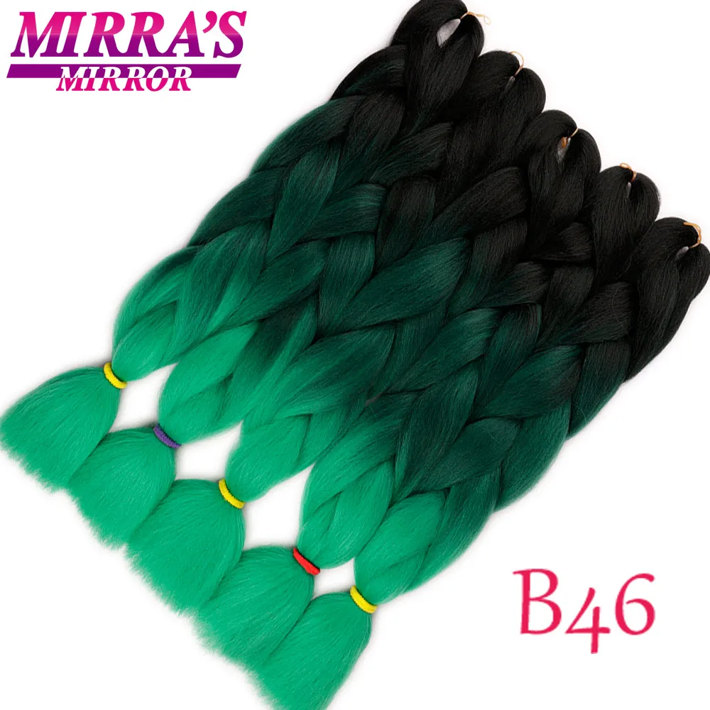 Mirra's зеркальный Омбре плетение волос крючком волосы в стиле jumbo наращивание синтетические плетеные волосы синий блонд зеленый розовый косы - Цвет: P18/22