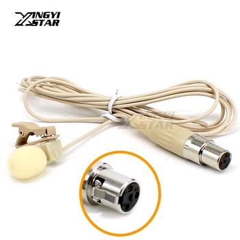 

Invisible Mini XLR 4 Pin TA4F Wired Condenser Tie Collar Clip on Mike Lavalier Microphone For SHURE Wireless System Transmitter