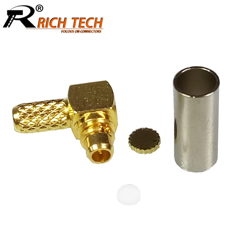 

10pcs Right Angle MMCX Male Plug RF Connector Gold Plated 90 Degree MMCX RF Cable Adapter for Coaxial Cable RG316 RG174 RG178