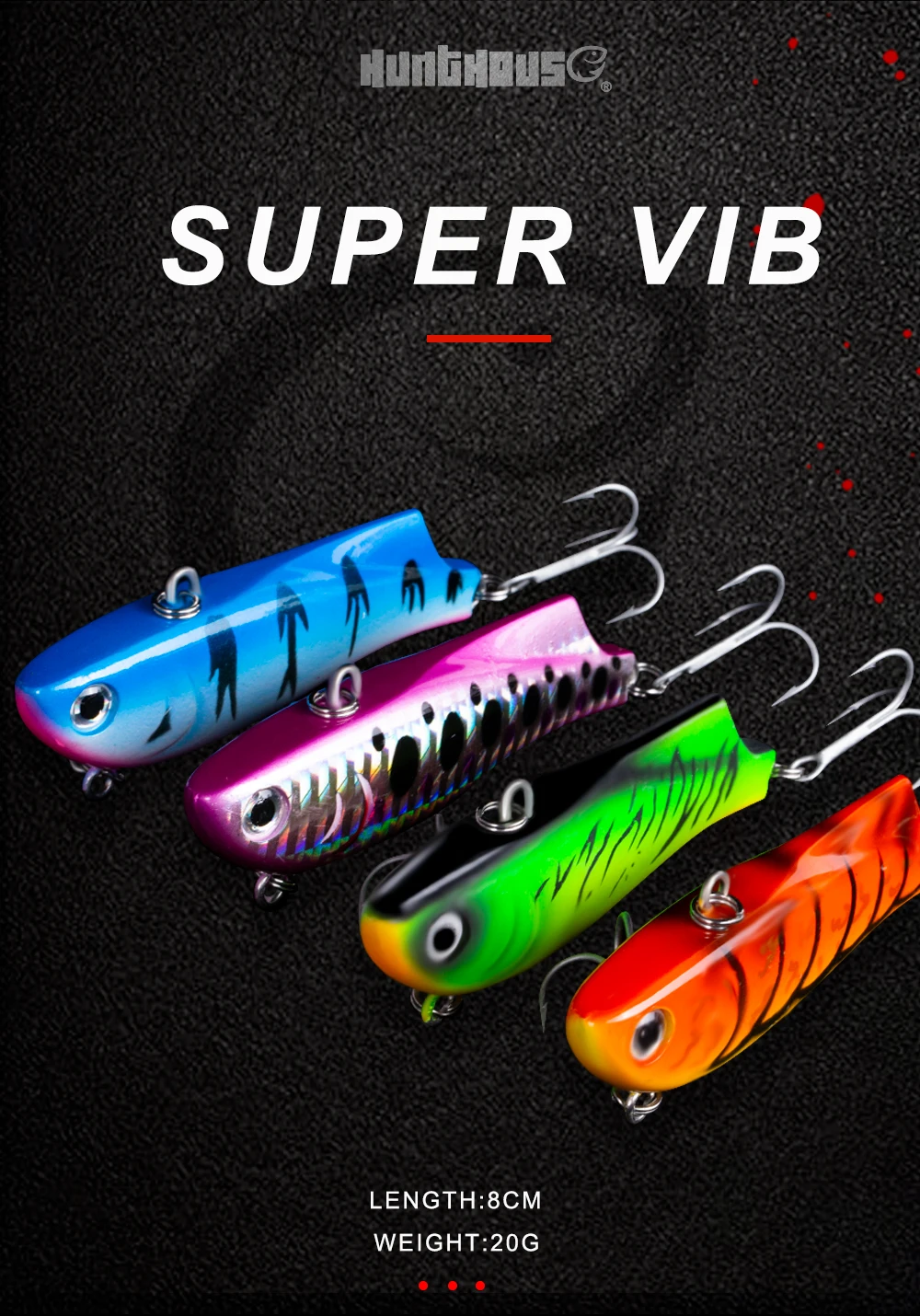 Hunthouse vib isca de pesca duro vibração