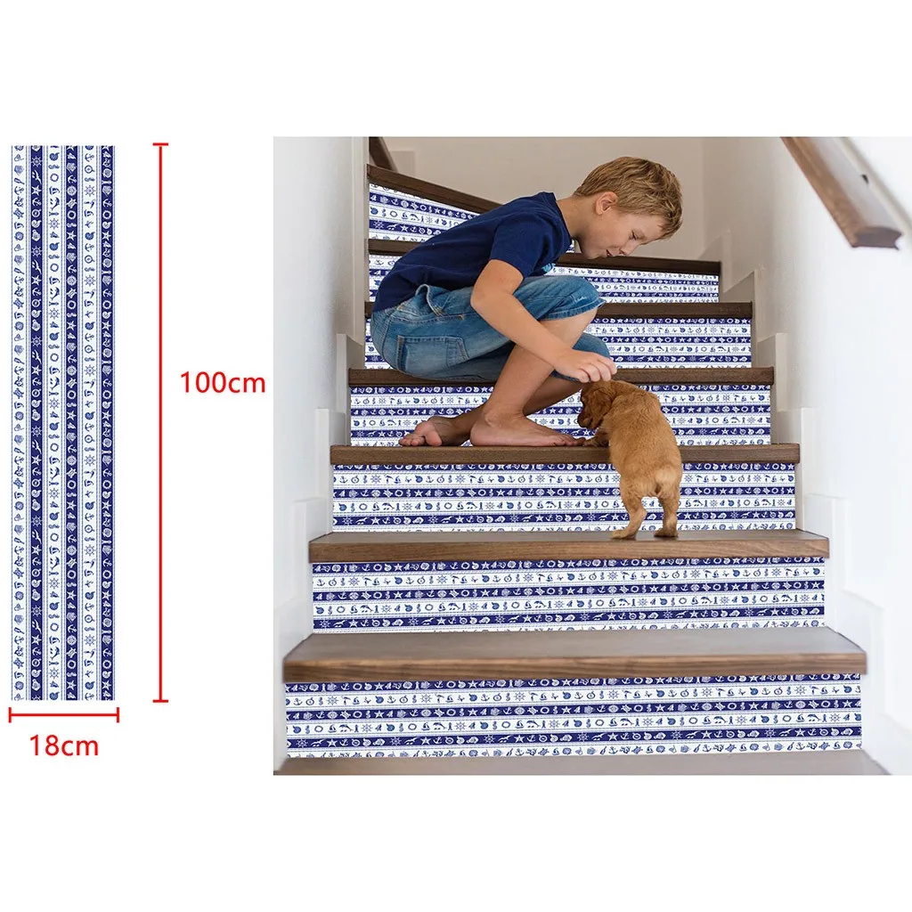 Self adhesive Anti slip 3D Simulation Stair Wall stickers Waterproof