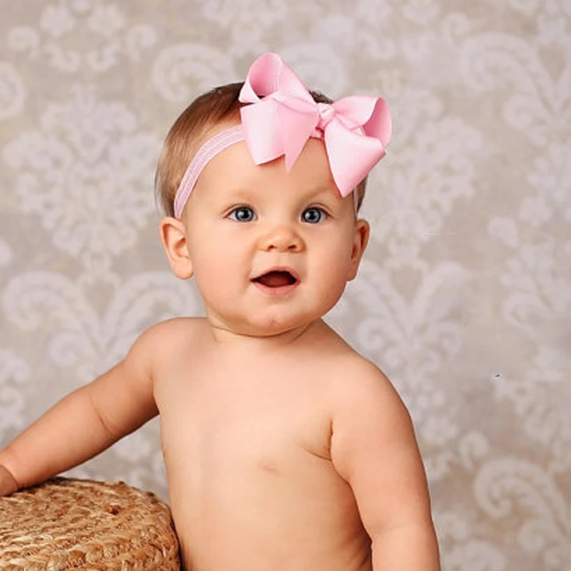 

EASOV Kids Girls Headband Hair Bowknot Headbands Kids Hair Accessories Elastic Grosgrain Ribbon Bow Headband hairband W116