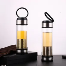 Портативная дизайнерская бутылка с заварником стеклянная бутылка с кофе и чай бутылка из нержавеющей стали фильтры Чайный фильтр