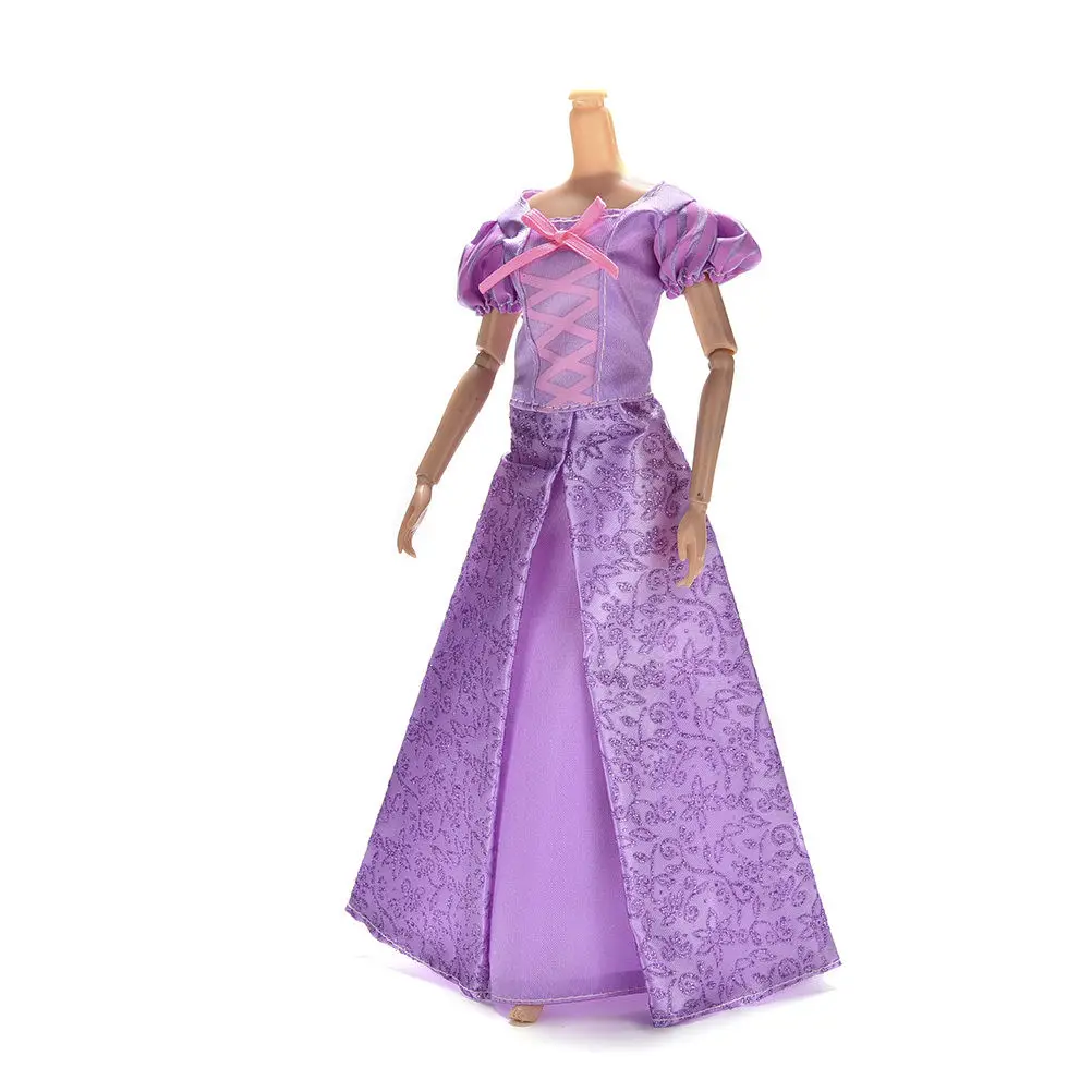 Фиолетовое Кукольное платье принцессы, летняя одежда, свадебное платье, платье для Барби, запутанные куклы для Барби, ручная работа