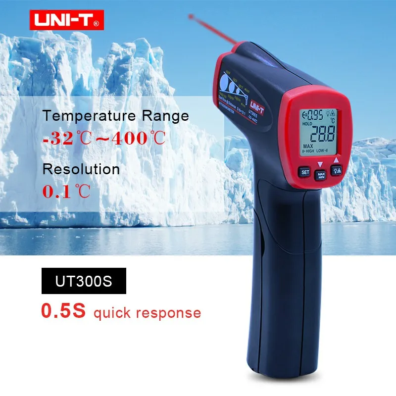 Infrared Thermometer Measure Non Contact Fast Test Max Min Display