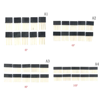 

10pcs/lot New Stackable Long Legs Femal Header For Arduino Shield 4/6/8/10 Pin 2.54 mm