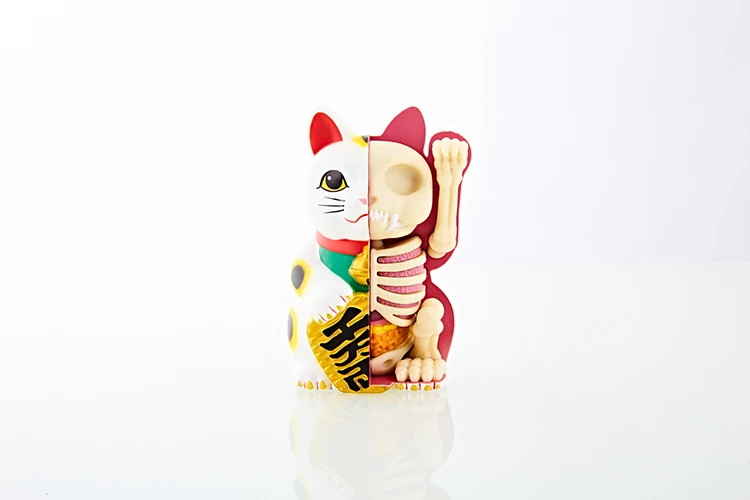 

Educational Fashion 4D Animal Furtune Cat Skull Small Figure Models Funny Master Doll Toys for Children Lucky Kitty 4