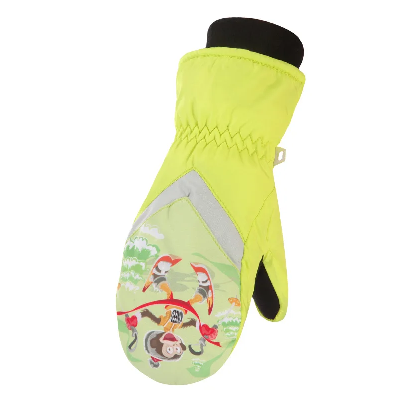 Детские лыжные перчатки, зимние теплые водонепроницаемые ветрозащитные прекрасные перчатки для занятий спортом на открытом воздухе, верховой езды, сноубординга, катания на лыжах, детские перчатки - Цвет: yellow