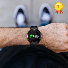 Новейшие круглой формы Напульсники Smart Band Цвет ЖК-дисплей Экран Фитнес браслет IP67 Водонепроницаемый сердечного ритма кровяное давление Smart Band