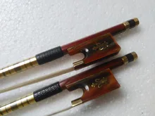 2 PC Quality Brazil Wood Round Bow stick Violin Bow 4 4 Red Horn Frog white
