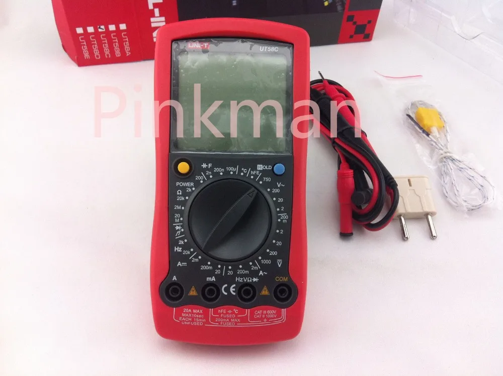 UNI T UT58C Volt Amp Ohm Hz Temperature Digital Multimeterin