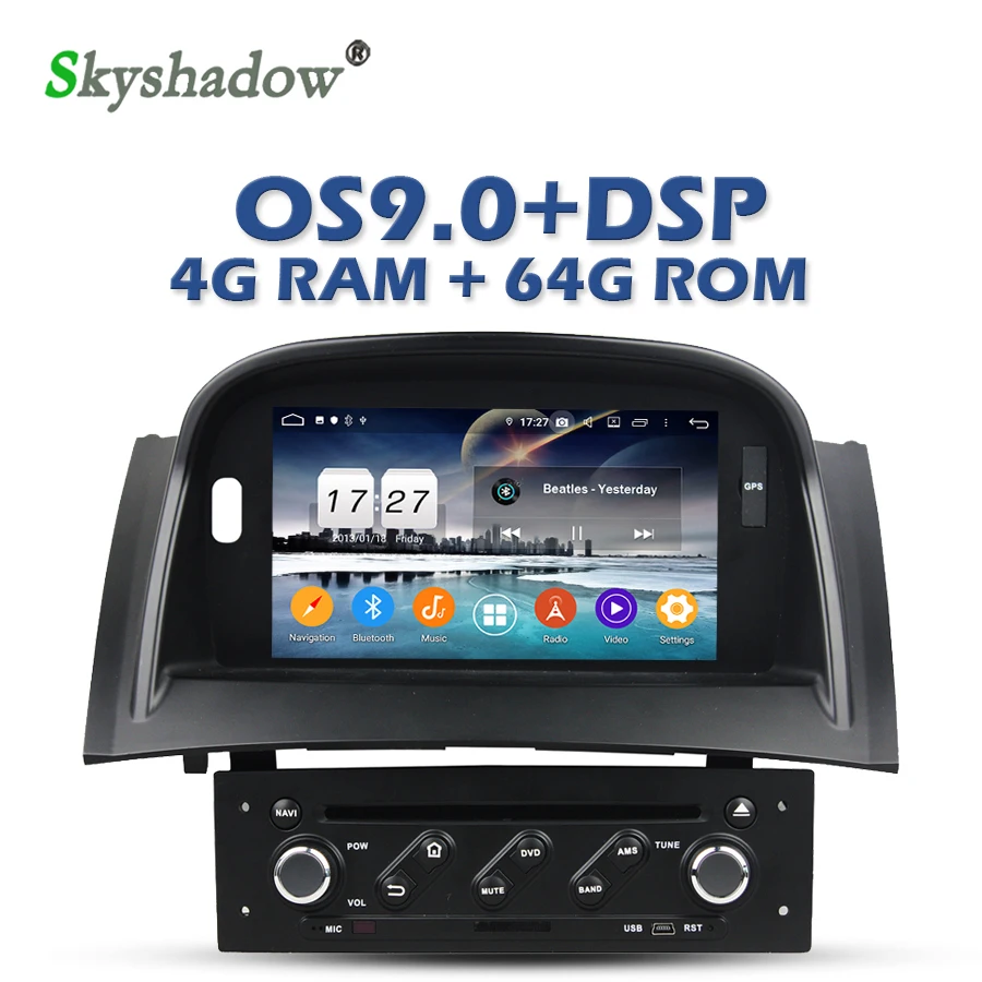 PX6 автомобильный dvd-плеер DSP ips Android 9,0 4G+ 64G gps карта RDS радио wifi Bluetooth 4,2 для Renault Megane II 2 2004 2005-2009