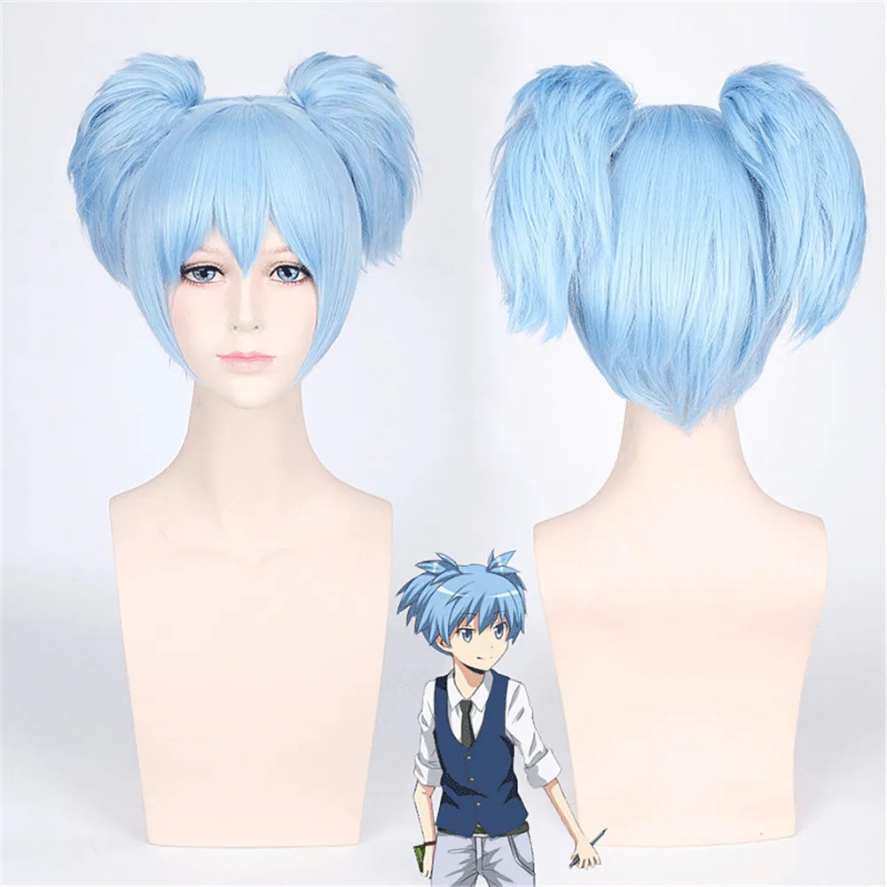 Anime Assassination Classroom Shiota Nagisa Ponytails Wig Cosplay Costume Ansatsu Kyoushitsu Synthetic Hair Halloween Party wigs |