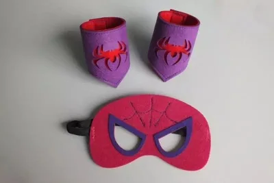 Purple Spiderman Креативный мультяшный супергерой Маскарадная маска из сукна и браслет детский день вечерние принадлежности маска на Рождество на Хэллоуин для детей - Цвет: Purple Spiderman