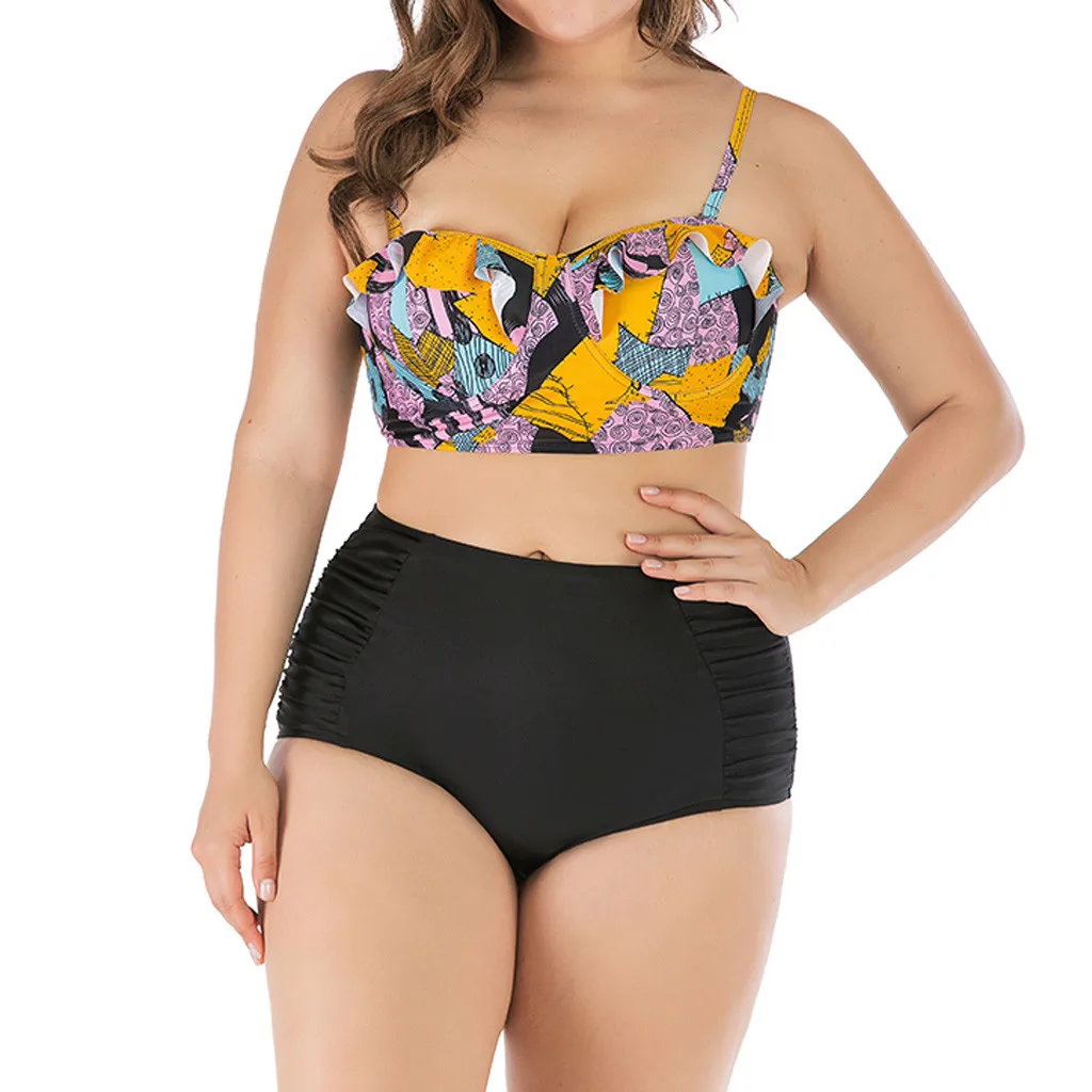 

Sexy Bikini Women Swimsuit Push Up High Waist Swimwear Printed Bikini Set Plus Size Beach Bathing Suit Swim Wear Maillot N30