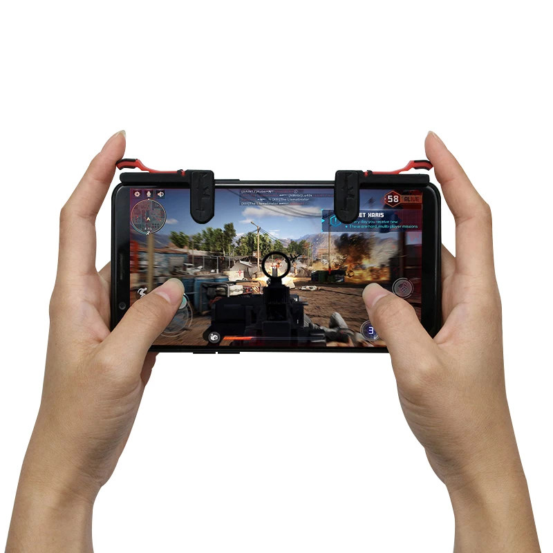 Goede 2 stks PUBG Mobiele Game Controller Gamepad Trigger Voor IPhone Android Telefoon Game Pad Doel Knop L1R1 Shooter Joystick