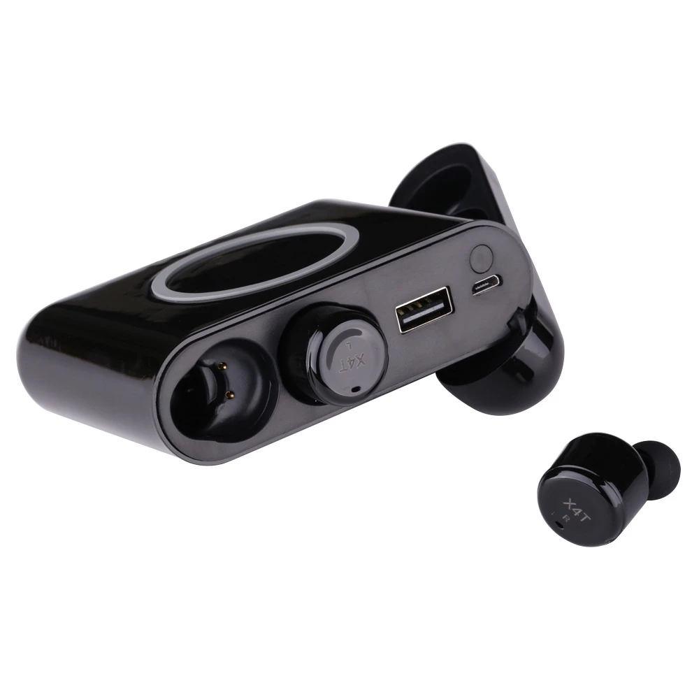 

X4T TWS Bluetooth Earphones Wireless Sports Earbuds Stereo Earphone with 5200mAh power bank wireless charger Voice control