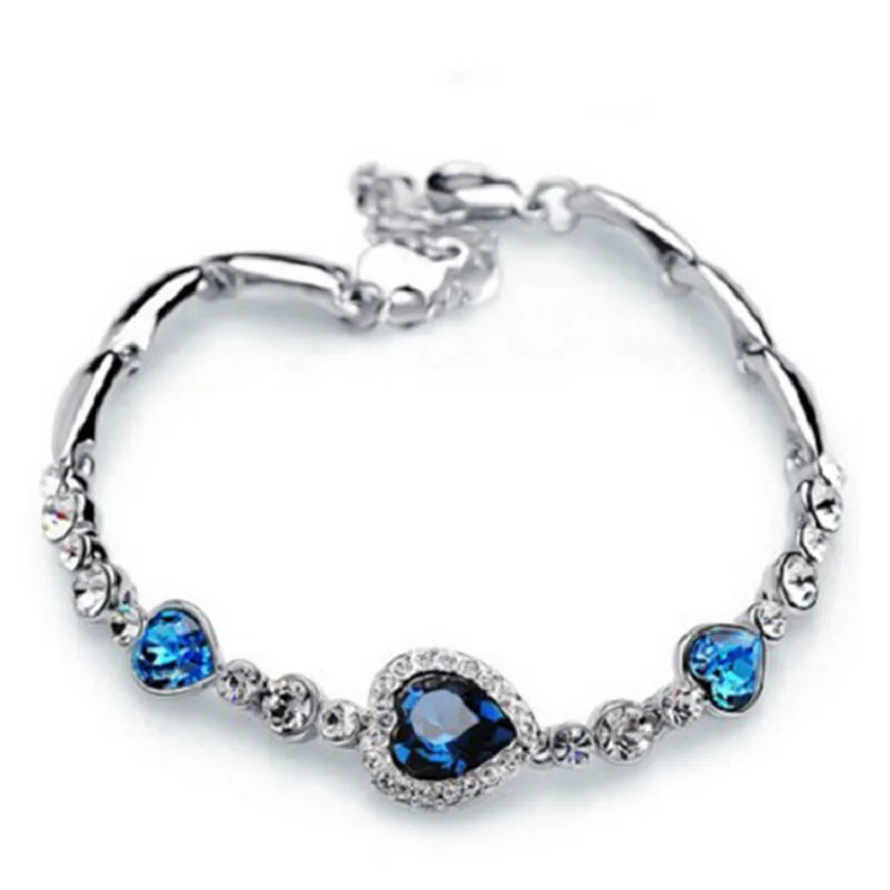 

2018 Heart Shape Fashion Design AAA Crystal Bracelet Charm Women Wedding Birthday Party Gift Jewelry Accessories