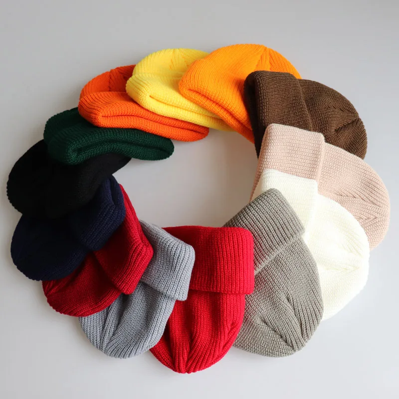 

Ins Style Knit Hat Korea Ins Men and Women Solid Color Wild Hex Knit Hat Hip Hop Watermelon Hood Head Cap Ski Hat Wool Hat