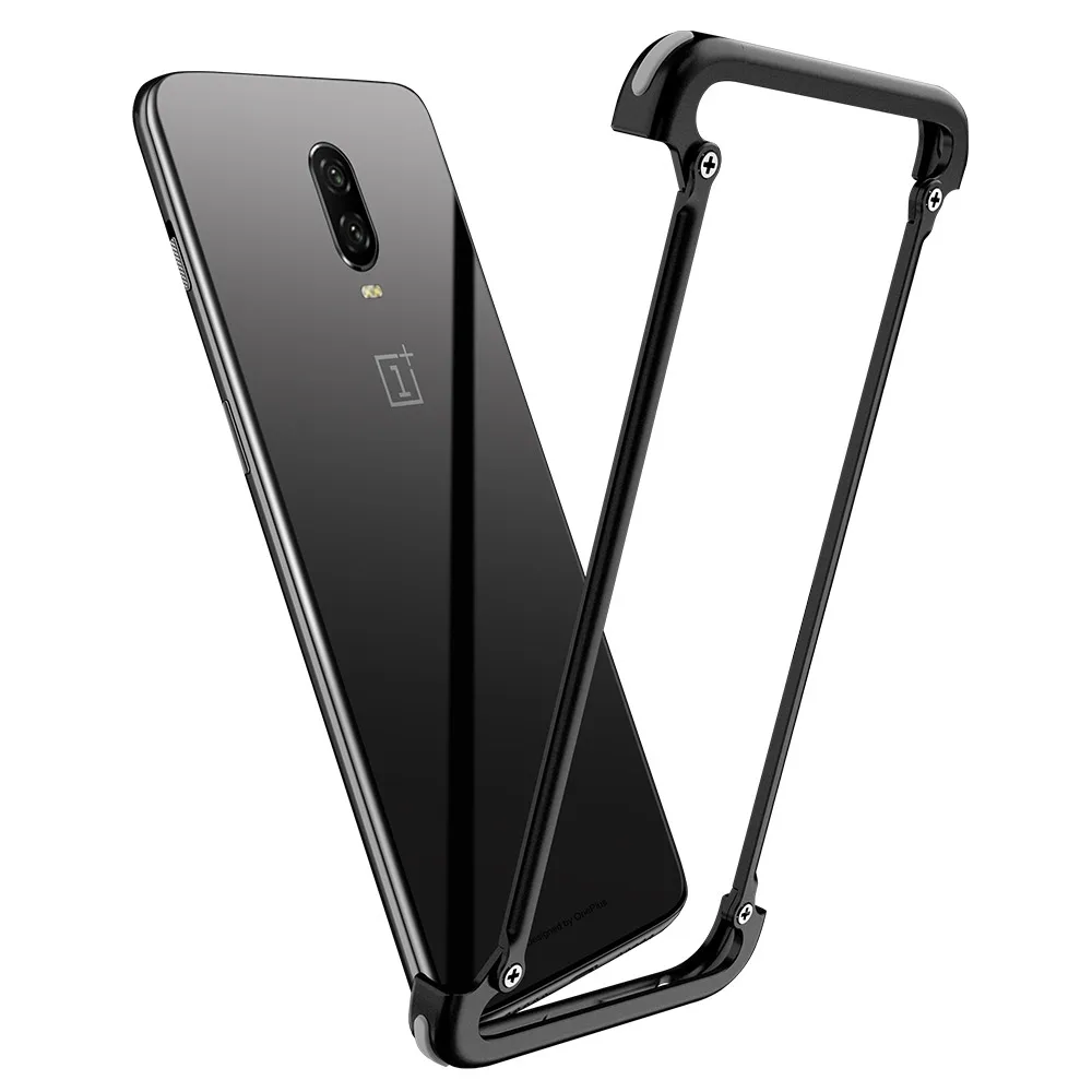 

OATSBASF Original Airbag Metal Case for One plus 6T Case Personality 6T Airbag Shell Metal Bumper Cover for On plus 6T 6.41 inch