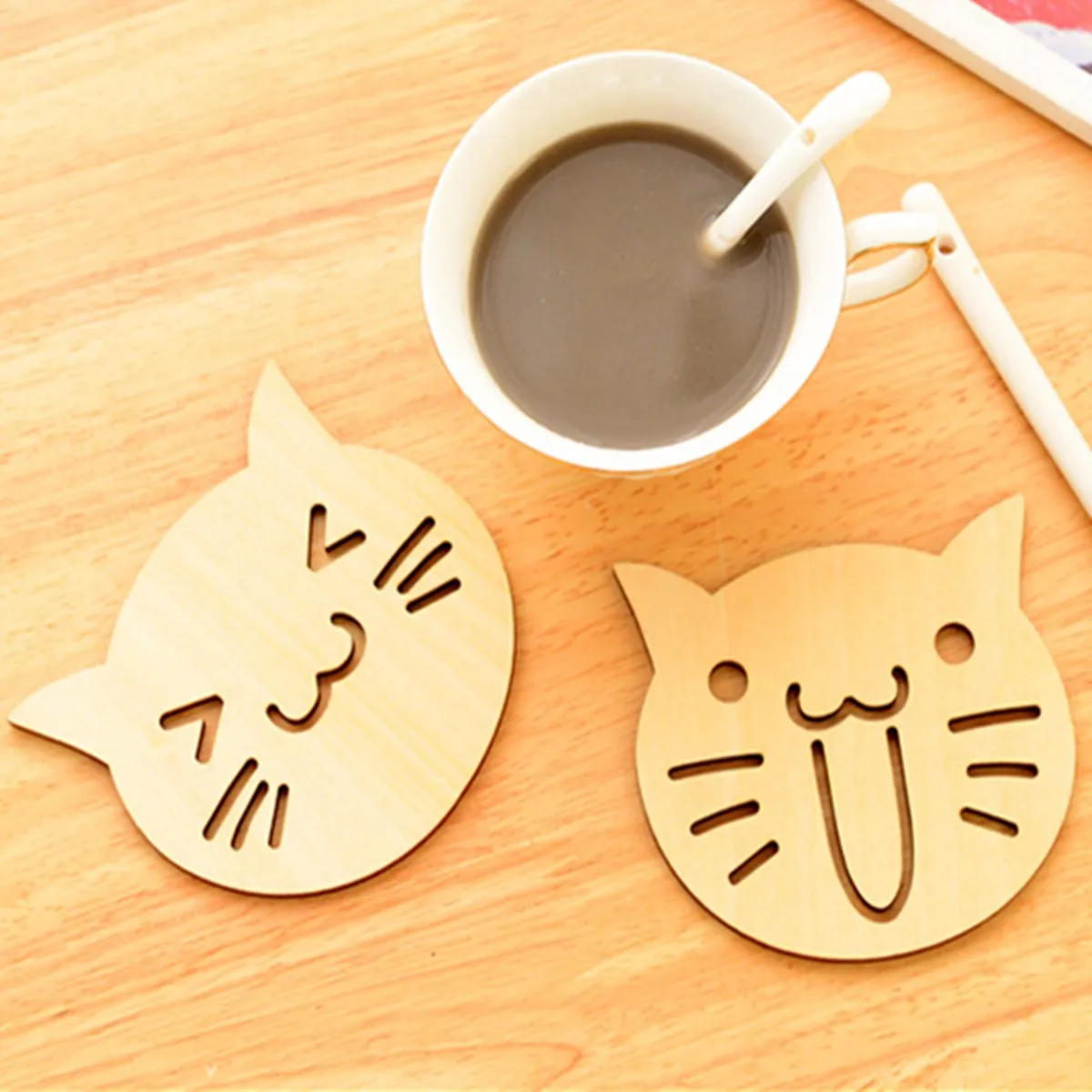 Wooden Tea Coaster Promotionshop For Promotional Wooden Tea - New Drinks Coffee Tea Holder Pcs Cute Cat Owl Wooden Carved Coasters Cupmug Mat Kitchen Table Decor Placemat wooden tea coaster promotionshop for promotional wooden tea - new drinks coffee tea holder pcs cute cat owl wooden carved coasters cupmug mat kitchen table decor placemat